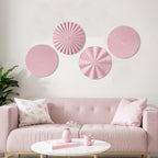 Hicarer 4 Pcs 12 Inch Pink Metal Wall Art Decor Modern Sunburst Decor - Image 2