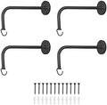 Ilyapa 4 Pack Metal Matte Black Plant Wall Hanger Hooks, 7 Inch by Ilyapa
