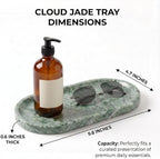 YKAJO Cloud Jade Oval Marble Tray, 9.8x4.7 Vanity Perfume Organizer Dish - Image 3