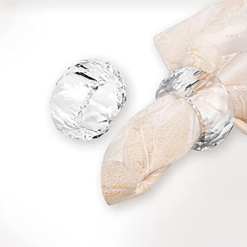 Kitcom Mini Napkin Rings Set of 12 Round-Shaped, Crystal Napkin Ring for Thanksgiving, Christmas, Family Gathering, Wedding Reception, Clear with Gift Box - Image 6