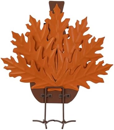 Glitzhome 12”H Thanksgiving Turkey Figurine Decor, Wooden Metal Turkey Table Decoration Decorative Happy Turkey Day Decorations, Fall Harvest Thanksgiving Indoor Home Decor - Image 6