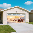 Christmas Garage Door Banner Cover – Santa Claus Sleigh & Reindeer Outdoor Holiday Mural, Large Waterproof Reusable Xmas Garage Decoration Backdrop for Party Décor,16 x 7ft/4.8 x 2.1m - Image 4