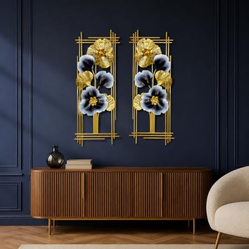 BIOGRN 2 Pcs 3D Metal Wall Art, 34"x15" Framed Ginkgo Wall Sculptures - Image 5