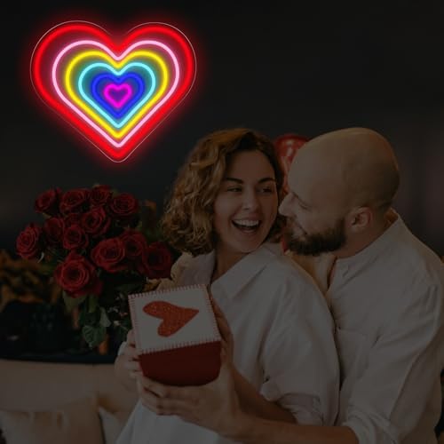 Rainbow Heart Neon Sign Romantic Love LED Light Gift for Lover - Image 6