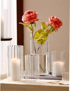 PHOSPHOR 18 Pcs Cylinder Glass Candle Holder 6'', 8'', 10'', Hurricane Candle Holder for Pillar Candle Tall Glass Cylinder Centerpieces Vases Floral Room Decor - Image 5
