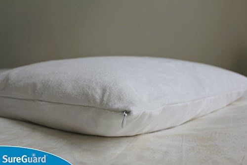 SureGuard Set of 2 Standard Size Pillow Protectors - 100% Waterproof, Bed Bug Proof, Hypoallergenic - Premium Zippered Cotton Terry Covers - Image 2