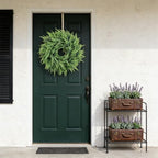24" Spring Summer Persian Leaf Wreath for Front Door – Lush Green Artificial Wreath for Home, Porch & Wall Decor (Green, 24 Inch) - Image 4