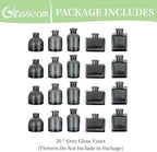 Glasseam Mini Bud Vases for Centerpieces: Clear Small Flower Vase Set of 20 Cute Tiny Glass Table Centerpieces Modern Wedding Birthday Party Baby Shower Dining Room Decoration Black Grey - Image 6