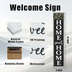 Welcome Sign for Front Porch, 45"×9" Home Sweet Home Sign Strength Durability, Outdoor Welcome Sign Wooden Frame Weight Light for Farmhouse Wall Hanging Decoration (White) - Image 2