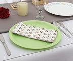 TARAN LIVING Cotton Cloth Napkins Natural Reusable Fall Dinner Napkins Reusable Machine Washable Fabric for Events, Gift, Home Decor - 18"x18" - Set of 12 (Brown Floral (Pack of 12), 18x18 Inchs) - Image 2