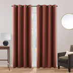 KOUFALL Warm Terracotta Curtains for Sliding Glass Door, 2 Panels Blackout Boho Winter Thermal Insulated Black Out Earth Tone Curtains for Patio Door, Wide 52 x 90 Inches Long, Rust by KOUFALL