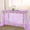 Sheer Lace Tablecloth Floral 6pcs Table Fabric 60x120Inch for Rustic Party by LuoluoHouse