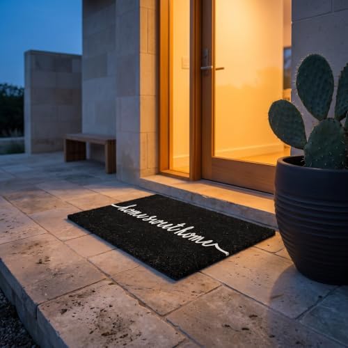THEODORE MAGNUS | Natural Coir Doormat | Home Sweet Home Design | Bliss in Black - 17x30 - Image 4