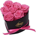 GLAMOUR BOUTIQUE Preserved Flowers, 7 Forever Pink Roses in Heart Gift Box by THEGLAMOURBOUTIQUE