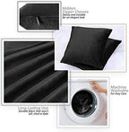 Nestl Throw Euro Pillow Covers, Cozy Velvet Decorative Pillow Covers 26 x 26 Inches, Soft Solid Couch Pillow Case for Sofa, Bed and Car, Set of 4 - Black - Image 3