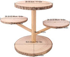 4 Tier Round Wooden Cupcake Stand - Wooden Cupcake Stand/ Holder – Rustic Wood Cupcake Tower Display for Weddings, Birthday Party Decoration, and Dessert Tables - Image 2