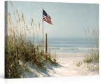 Ship Next Day – Patriotic Canvas Wall Art, American Flag Pictures, Framed Canvas Prints, Americana Wall Decor, Coastal Beach Canvas Prints, Living Room Artwork, Rustic Farmhouse Decor by ZERILYN