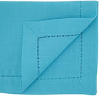 SARO LIFESTYLE Classic Hemstitch Table Runner - Elegant Everyday Table Runner with Textured Fabric and Hemstitched Border for Dining Tables and Formal Entertaining, 16"x90", Turquoise - Image 2