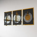 iwa concept Wooden Acrylic Set of Ayatul Kursi, Surah Al-Falaq and Surah Al-Nas, Ramadan Decoration, Eid Decor, Islamic Wall Decor (16 x 21 inches | 40 x 53 cm, Gold&Silver on Black) by iwaconcept