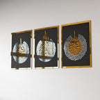 iwa concept Wooden Acrylic Set of Ayatul Kursi, Surah Al-Falaq and Surah Al-Nas, Ramadan Decoration, Eid Decor, Islamic Wall Decor (16 x 21 inches | 40 x 53 cm, Gold&Silver on Black) by iwaconcept