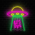 Cat Neon Sign, UFO Cat Spaceship Space Travel Led Neon Light Signs Cat Night Lamp for Astronomy Game Room Man Cave Party Decorations Bedroom Birthday Gift USB Powered(14.4” x 12.6") by Unknown