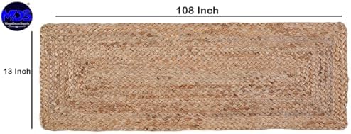VDS Pack of 1 - Rectangle Braided Jute Table Runner Rug 13X108 Inch - 100% Natural Burlap Reversible Rustic Hessian Table Cloth Centerpiece for Wedding ,Home, Kitchen, Table Decoration - Image 2