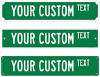 Custom Street Sign, Personalized Novelty Road, Green Background, Christmas by SigoSigns