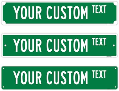 Custom Street Sign, Personalized Novelty Road, Green Background, Christmas by SigoSigns