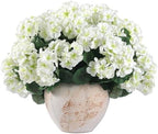 Hananona 12 Pcs Artificial Geranium Flowers for Outdoors Geranium White Silk Flowers Outdoor UV Resistant Garden Plants Faux Flowers for Home Kitchen Table Centerpieces Decor (12, White) - Image 2