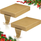 Zonon 4 Pcs Christmas Stocking Holders for Mantle, Gold by Zonon