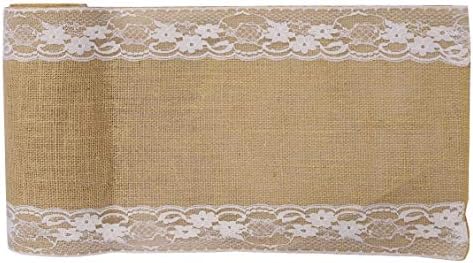MDS 5 PCS 100% Natural Burlap Table Runners 12" x 108" with Lace, Rustic Farmhouse Country Vintage Boho Jute Runner for Wedding Reception Birthday Party Home Kitchen Dining Coffee Table Decoration - Image 6