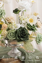 Ling's moment Artificial Wedding Flowers Combo, Emerald & Beige, Deluxe - Image 3
