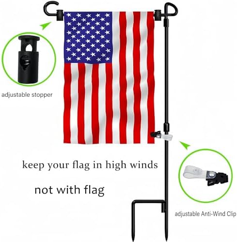 Garden Flag Pole Stand Holder,Akeydeco 10 Pack Garden Flags for Outside with Flag Stopper and Clip Waterproof Powder-Coated Paint for Flag Pole Holder for Outside House,Yard Flags for Outside - Image 5