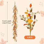 Fall Decor, Fall Garland, 6FT Autumn Eucalyptus Leaves Garlands - Image 4