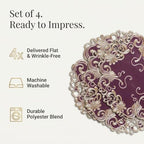 Decozen Set of 8 Doilies for Table, Lace Doilies - Rustic, Crochet, Farmhouse, Kitchen, Dining Table Centerpiece Decor - Round Christmas Placemats - 15 inch Gold Burgundy, The Chantelle Collection - Image 3