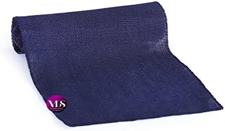 VDS Pack of 5, Burlap Table Runner 100% Natural Jute Rustic Hessian Table Cloth Centrepiece for Wedding Bridal Shower Birthday Event Party Banquet Table Decoration (Size 12X108 Inch)(Navy Blue) - Image 4