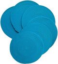 WAZAIGUR Round Placemats Set of 6 Thick Cotton Rope, 13inch, Sky Blue by WAZAIGUR
