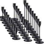 Black Candlestick Holders, Metal Taper Candle Holders,Bulk Set of 27 by ECHFSM