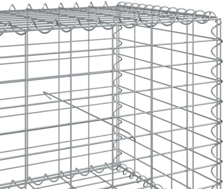 vidaXL Gabion Basket with Cover 354.3"x39.4"x19.7" Galvanized Iron - Image 4