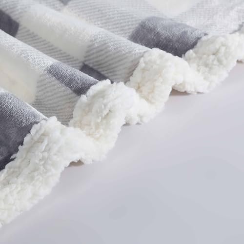 Eddie Bauer - Throw Blanket, Brushed Fleece & Plush Sherpa Soft Blanket, Throw Blanket for Couch & Bed (Mountain Plaid Chrome Grey, 50" x 60") - Image 4