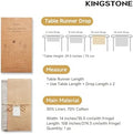 KINGSTONE 14 x 108 Inches Frayed Edge Table Runner, 270G Heavyweight Sand Washed Slub Texture Cotton Linen for Modern Farmhouse, Rustic Home Decorations Dining Room Wedding Boho Decor, Natural - Image 2