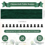6 Pack Emerald Green Cheesecloth Table Runner 35×120 Inch Boho Home Decor - Image 4