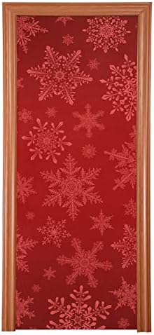 Qilmy Christmas Snowflakes Christmas Door Covers Front Door Christmas Decoration Washable Door Sign Banner Holiday Home Decorations 35X79 Inch by Qilmy
