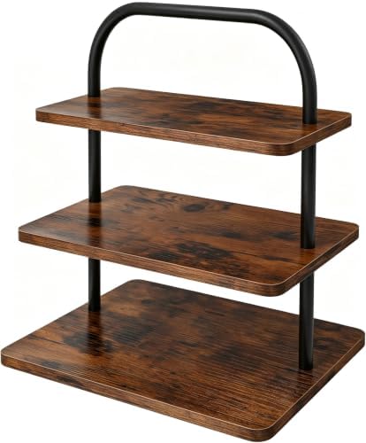Wooden Cupcake Stand, 3 Tier Large Cupcake Tower Stand for 50 Cupcakes, Dessert Stand Display for Party, Wedding, Birthday, Halloween, Farmhouse Decor (Rustic-1Pack) by Unknown