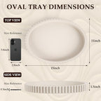 Oval Tray for Coffee Table Decor, 15" Concrete Coffee Table Tray,Cream Gray - Image 3