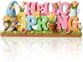 Simgoing 1 Pack Hello Spring Table Decoration Resin Spring Gnome Decorations for Home Pastel Flower Table Sign Festive Floral Statue Tabletop Centerpiece for House Tabletop Tiered Tray Fireplace Decor by Simgoing