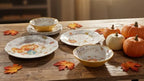 UP 12 Piece Pumpkin Season Melamine Dinnerware Sets, Outdoor Dishes Set, Plates and Bowls Sets, Autumn Thanksgiving Decorations, Service for 4, Orange - Image 4