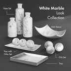Creative Scents White Marble Look Vases Home Decor - Vase Set of 3 - Perfect for Holding Pampas Grass, Dried/Fresh Flowers, Vases for Your Kitchen, Bedroom, Office, Living/Dining Room, or Shelf Decor - Image 7