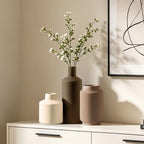Ceramic Vase Set of 3, Modern Decorative Vases for Home Decor, Small Flower Pottery Vase Sets, Boho Farmhouse Rustic Vases for Living Room, Kitchen, Bedroom, Bathroom, Shelf, Table - Image 5