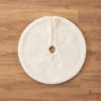 Balsam Hill Lodge Faux Fur Christmas Tree Skirt - Premium Rustic and Luxurious Fur Accents in Brown and Ivory for Tree Decor, Ivory, 60" - Image 2